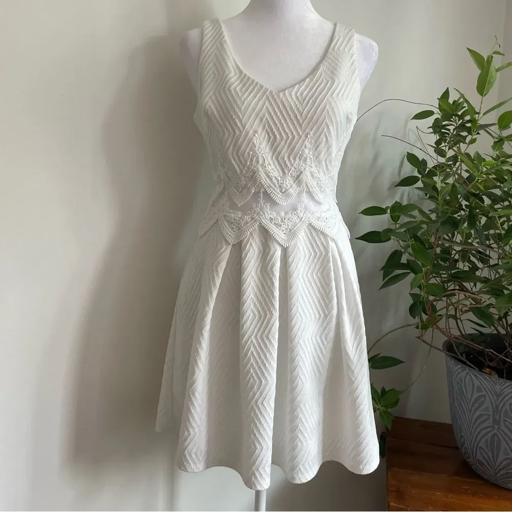 city studios fit and flare dress City Studio Fit & Flare Dress Womens Size 3 Navy Lace Glitter Sleeveless New